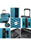 Moods up Blue 3-Piece Suitcase Set, Impact Resistant Abs, 360 °   Wheel, Combination Lock, Haf - 4