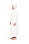 Practical Headscarf One Piece Girl's Prayer Dress 9-11 Years White - 3