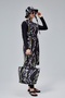 Women's Long Zebra Patterned Zippered Beach Fully Covered Hijab Swimsuit Set of 3 - 6