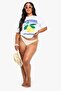 Plus Size Women's T-Shirt 100% Cotton Lemon Printed White Oversize Summer Model - 2