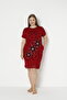 Women's Plus Size Lycra Viscose Fabric Dress / Cherry 5858 - 4