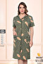 Women's Large Size Cotton Modal Fabric Zippered Patterned Summer Dress 7594