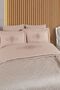 Tivoli 8 Piece Marriage Set Pique Set Towel-Embroidered Double Bride Set-Diana-Cappuccino - 2