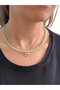 Women's Natural Stone Quartz Necklace, Women's Necklace, Thin Heart Choker, Design Necklace, Green, - 3