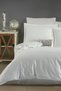 Jacquard & Satin Double Duvet Cover Set - 100% Cotton - Dowry & Luxury Duvet Cover - Metis-Cream