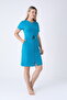 Women's Cotton Lycra Zipper Dress / Turquoise 7265 - 4