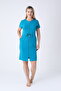 Women's Cotton Lycra Zipper Dress / Turquoise 7265