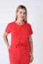 Women's Cotton Lycra Zipper Dress / Red 7265 - 6