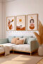 3 Piece Real Raw Wood Framed Painting Set - Model 8