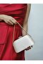 Women's Satin Nude Evening Clutch Portfolio Chain Strap Hand Wedding Engagement Evening Shoulder Bag - 2