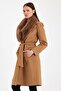 Women's Coffee Collar Furry Stamp Coat - 5
