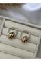 Gold Endless Love Wrap Steel Earrings in Silver Hoop - 2