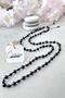 Genuine Onyx (BLACK AGATE) Natural Stone 70-80 Cm Long Unisex Necklace