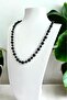 6&8 mm Genuine Lava Natural Stone Long Unisex Necklace (70-80 cm) - 2