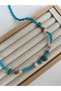White Heart Summer Women's Necklace with Blue Beads - 2