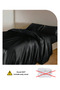Silky Satin King Size 6Piece Bedding Set Black 220x240cm. - 4
