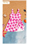Girl's Flower Patterned Swimwear Dress with Valones Skirts