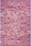 Private Fuchsia Distressed Vintage Rug with Floral Print—Authentic Woven Chenille Living Room Rug (xxx) - 2