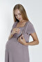 Women's Viscose Combed Fabric Nursing Featured Maternity and Maternity Nightgown 13280 - 2