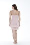 Women's Viscose Fabric Adjustable Rope Strap Lace Detailed Nightgown 18268 - 4