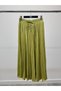 Women's Crushed Lace Midi Pistachio Green Skirt