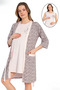 Women's Cotton Lycra Fabric Nursing Nightgown Set with Maternity and Postpartum Features 16200