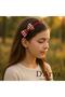 Red and White Plaid Cherry Detailed Handmade Bow Girl's Hair Crown Dd209 - 2