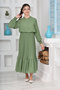 Girls' Long Length Pleated Cotton Chiffon Long Dress - 5