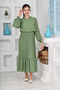 Girls' Long Length Pleated Cotton Chiffon Long Dress - 8