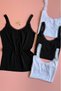 Elva Sheer. |   4-Piece Black and White Color Tulle Detailed Strap V-Neck Women's T-Shirt Undershirt 64E60