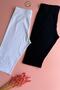Liri Tone. |   2 Pack over the Knee Cotton Black and White Color Women's Leggings-Shorts