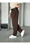 Bitter Brown Pleated Baggy Fabric Trousers - 2
