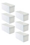 6-Piece Refrigerator Organizer with Lid, In-Cabinet Organizer Storage Container Set 165*355*160 mm - White