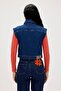 Joanne indigo women's denim vest - 7
