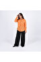 Ladies Co-ord Pant Set – Solid Short Sleeve Shirt with Printed Wide-Leg Pants.