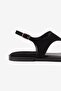 Maris Black Suede Flip Flops for Women Sandals - 5