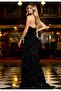 Women's Velvet Sequin Dress Black - 3