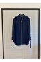 New Season Shirt Collar Embroidered Foldable Sleeve Pocket Zippered Tunic - 6