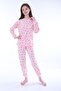Minimal Flower Detailed Blue Girls' Pajama Set - 2