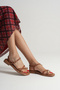 Diana Tan Flip Flops Thermo Non-Slip Sole Gold Buckle Detailed Sandals