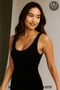 Women's Long Lycra Strap U Neck Back Detail Tight Dress Stretchy Seasonal Plain - 4