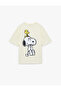 Comfortable Fit Short Sleeve Cotton Licensed Snoopy T-Shirt with Printed Back - 4