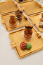 Karev Square Butterfly Detailed Presentation Tray Set of 6 Gold - 2