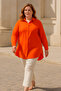 Women's Plus Size Comfortable Shirt – Oranje - 4