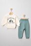 Tractor Printed Baby Boy 100% Cotton Seasonal Bottom Top 2-Piece Set - 2