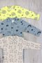 Colorful Patterned Ribbed 3-Piece 100% Cotton Baby Girl Boy Children's Jumpsuit 1-3 Months, 3-6 Months, 6-9 Months - 5