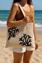 Beach & Daily Use Punch Zippered Linen Bag 1 Piece 42X34Cm Hanger 26cm