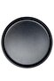 6 Piece 30 cm Black Metal Round American Plate Set, New Year's Service Plate, Presentation Tray - 6