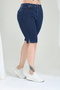 High Waist Women's Lycra Plus Size Denim Shorts - 5