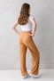Women's Mink High Waist Elastic Waist Lace up Stretchy Wide Leg Palazzo Wrinkle Women's Trousers - 8
